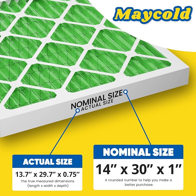 Maycold MERV 13 14x30x1 Air Filter, High-Efficiency Pleated AC & Furnace Filters - Image 3