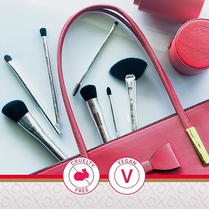 Mirabella Precision Smudge Brush, Premium Professional Makeup Brush Collection, Cruelty-Free Synthetic Bristle Brush, Hand-Sculpted Brushed Aluminum Handle, Luxury Blending Brush for Makeup