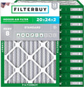 Filterbuy 20x24x2 Air Filter MERV 8 Essential Dust & Allergy Defense, by Filterbuy