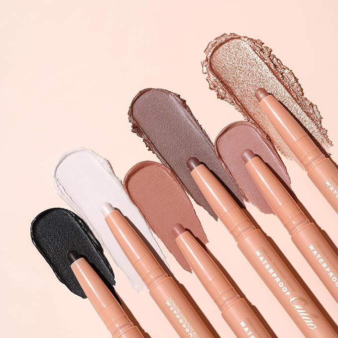 Oulac Mocha Eyeshadow Crayon – Twist-Up Waterproof Stick, Soft Shimmer Finish, Vegan & Cruelty-Free, 1.25g, WA02 Opulent Affair