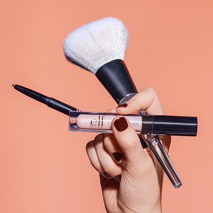 e.l.f. Precision Airbrush Blender, Angled Makeup Brush For Applying Liquids, Creams Or Powders, Creates Sheer Or Full Coverage, Vegan & Cruelty-Free