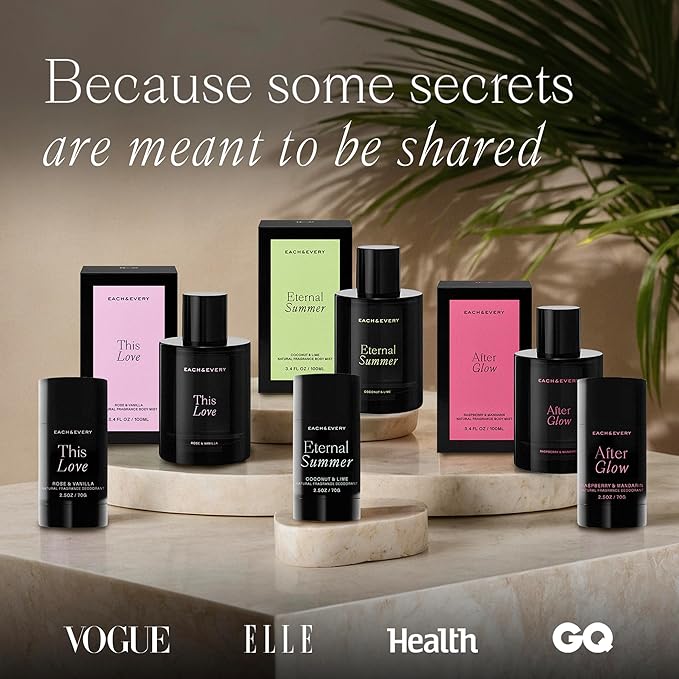 Each & Every Hair and Body Mist for Women and Men - 100% Natural Fragrance Body Spray for Women - Vegan & Cruelty-Free - This Love Scent (Rose & Vanilla)