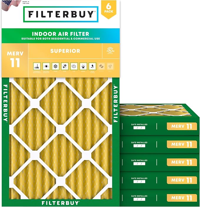 Filterbuy 14x24x2 Air Filter MERV 11 Superior Pet & Allergy Defense, by Filterbuy