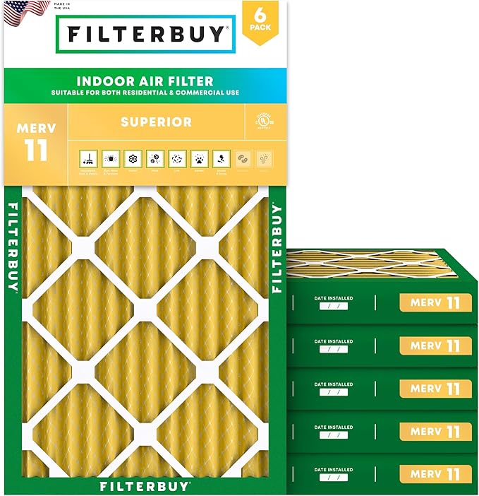 Filterbuy 18x30x2 Air Filter MERV 11 Superior Pet & Allergy Defense, by Filterbuy