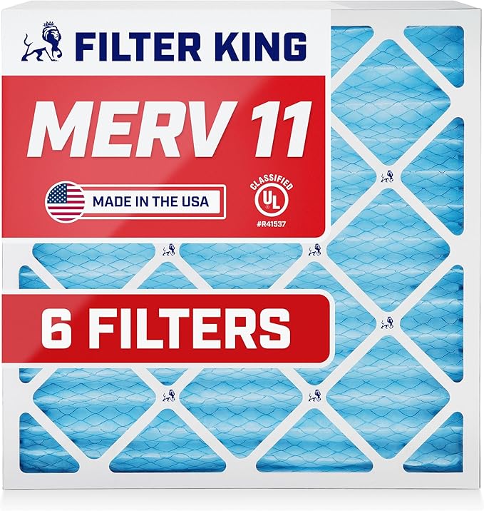 Filter King 8x20x1 Air Filter | 6-PACK | MERV 11 HVAC Pleated A/C Furnace by FilterKing