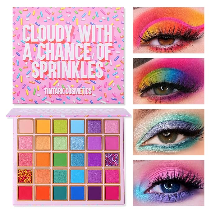 30 Colors Makeup Eyeshadow Palette for Beauty & Matte Metallic Shimmer Pearl Glitter Eye Shadow Pallet & Rainbow Colorful Eye Makeup for Girls & Highly Pigment Eyeshadow Cosmetics