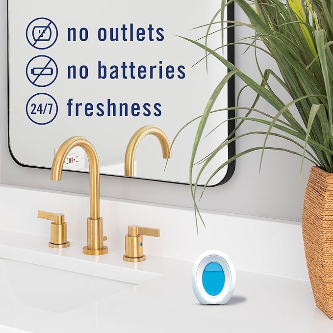 Febreze Bathroom Air Freshener, Odor-Fighting, Plug In Alternative, Air Fresheners for Home and Bathroom and Kitchen, Closet Air Fresheners, Linen & Sky Scent, 4 Count