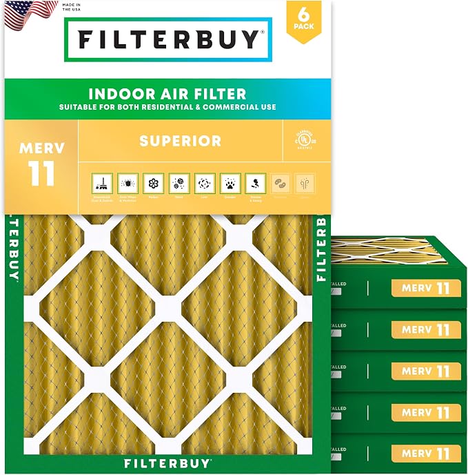 Filterbuy 15x20x2 Air Filter MERV 11 Superior Pet & Allergy Defense, by Filterbuy