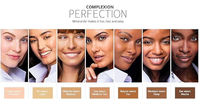 Mineral Air Four-in-One Foundation for Mineral Air Mist Device—Color, 10 ml, Travel Size - Deep