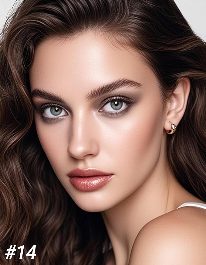 Erinde Shimmer Cream Eyeshadow Stick, Long Lasting Metallic Eye Shadow Sticks, Waterproof Creamy Glitter Eyeshadow Pencil, High Pigmented Blendable Neutral Eye Makeup, 14 Taupe Shimmer