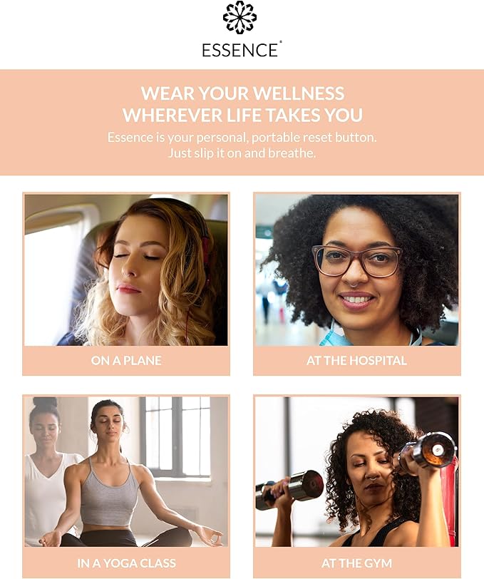 Essence Wearable Aromatherapy Nasal Diffuser – Immunity Blend Essential Oil Nose Ring – Personal Scent Clip for Travel, Work & Everyday Use – Made in USA