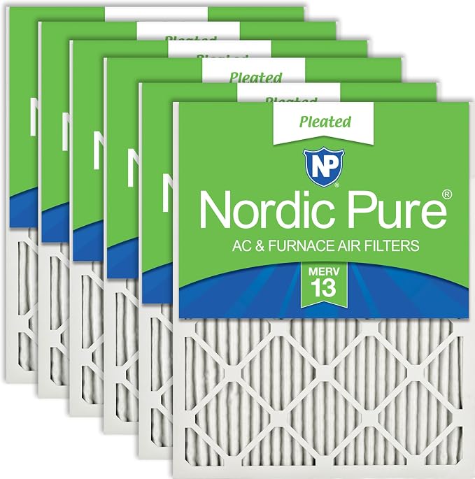 Nordic Pure 24x24x1 Pleated MERV 13 Air Filters 6 Pack by NordicPure