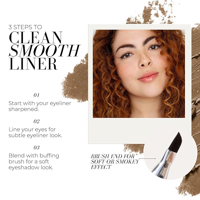 FITGLOW Beauty Vegan Eyeliner Pencil | Long-Lasting Eye Liner with Blending Brush | Smudge-Proof Eyeliner | Sensitive Eye Makeup | Natural, Clean & Cruelty-Free Eye Pencil | Bronze, 1.1g