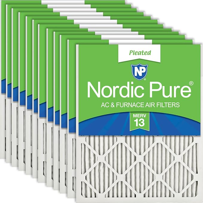 Nordic Pure 12x24x1 Pleated MERV 13 Air Filters 12 Pack by NordicPure