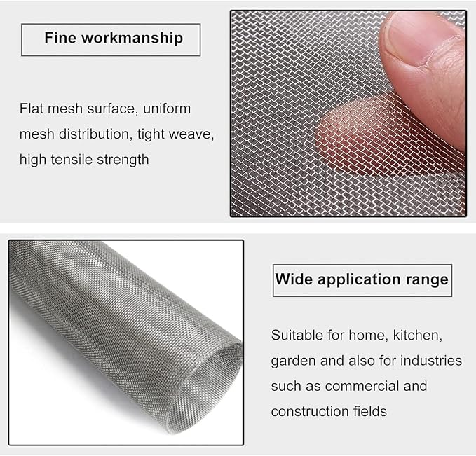 304 Stainless Steel Metal Mesh 30 Mesh Screen, Fine Woven Cloth Roll, Air Vent - Image 5