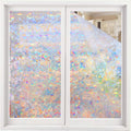 Volcanics Rainbow Window Film - Static Clings, 3D Decals & Stickers for Glass Doors, Heat Control & Anti UV, 35.4 x 98.4 Inches