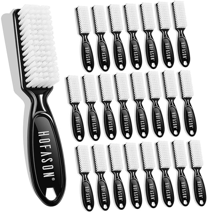 24 Pcs Handle Grip Nail Brush, HOFASON Hand Fingernail Cleaner Brush Manicure Tools Scrub Cleaning Brushes Kit for Toes and Nails Women Men (Black)