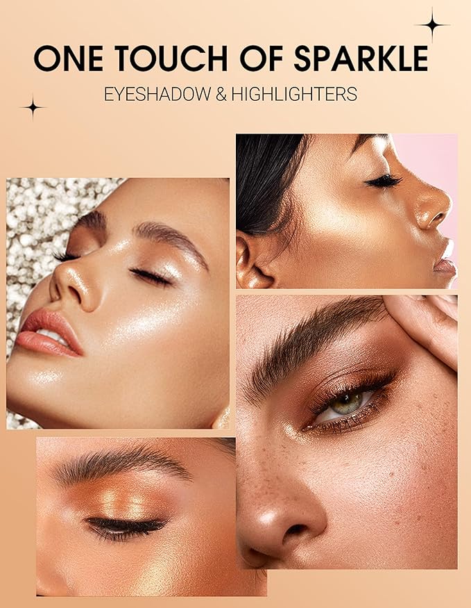 Erinde Shimmer Cream Eyeshadow Stick, Long Lasting Metallic Eye Shadow Sticks, Waterproof Creamy Glitter Eyeshadow Pencil, High Pigmented Blendable Neutral Eye Makeup, 23 Sapphire Blue Shimmer