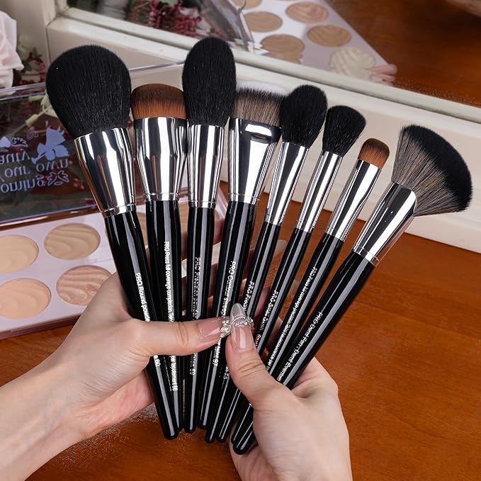 Bueart Design 36Pcs PRO Grade Natural Goat Hair Pony Bristles Makeup Brushes Set with Super Holder Professional-Grade Precision & Luxury Brush for beauty enthusiasts&professionals Makeup Artist