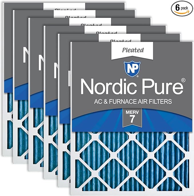Nordic Pure 18x20x1 Pleated MERV 7 Air Filters 6 Pack by NordicPure