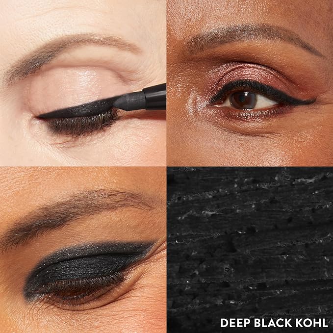 LAURA GELLER NEW YORK Kajal Longwear Kohl Eyeliner Pencil Duo - Deep Black & Smoky Taupe - Caffeine and Vitamin E - Smooth & Blendable Liner - Built-In Sharpener