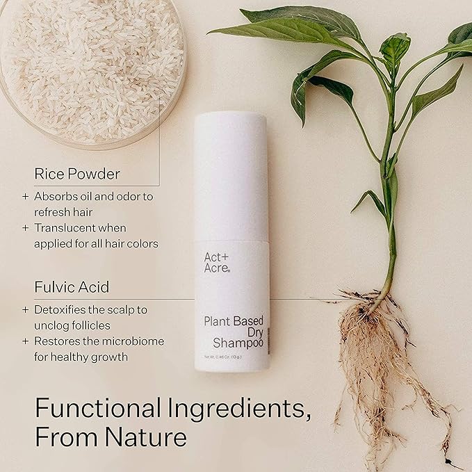 ACT+ ACRE Dry Shampoo - Plant-Based Fulvic Acid Volumizing Dry Shampoo, Unscented, Aerosol, for All Hair Types, Controls Oil and Restores Volume