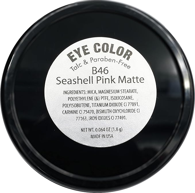 Seashell Light Pink Opaque Matte Pressed Powder Single Vegan Eyeshadow; Talc, Paraben & Cruelty Free