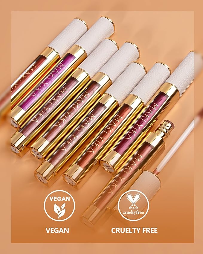 MAKI YIKA Hot Pink Lipstick for Women Metallic Lipsticks Glitter Long Lasting Lipstick No Smudge No Transfer Liquid Lip Gloss (BR19 Unheated)
