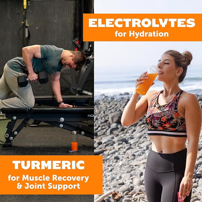 ZYN Electrolyte Drink Mix Hydration Packets, Strawberry Yuzu Electrolytes Powder, Hydration Packets w/Turmeric Curcumin, Vitamin C & D, Zinc, Hydrate & Recover Electrolyte Powder, Pack of 32