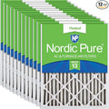 Nordic Pure 16x20x2 Pleated MERV 13 Air Filters 12 Pack by NordicPure