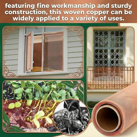 Therwen 12 Inch x 20 ft Copper Mesh Screen 99.9% Pure Copper 40 Mesh Roll Wire - Image 5