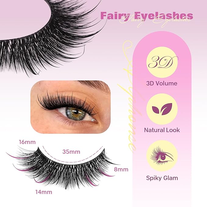 Manga Lashes Anime False Eyelashes with Spikes Fake Lashes Wispy Lashes Strips Spiky Fake Eyelashes 9 Pairs Faux Mink Lashes 8-16mm Lash Extension by ALPHONSE