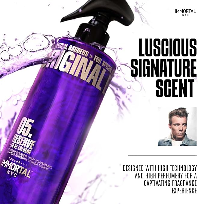 Immortal NYC Reserve 05, After Shave Spray Body/Face Men's Cologne, 17 oz - Exclusive Barbers - Softens Skin - Refreshes/disinfects and Relieves Face and Skin - Moisturizing Formula After Shaving