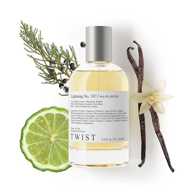 Twist Lightning No. 107 - Inspired by Byr. Gypsy Water, Long-Lasting Perfume for Women and Men, Bergamot & Juniper Berry Fragrance, Paraben-Free, Vegan, Clean, Unisex – Spray 100 ml | 3.4 fl. oz