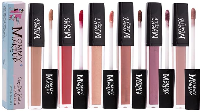 Mommy Makeup Stay Put Matte Lip Cream - Kiss-proof, Transfer-proof, Waterproof, Long Lasting Lipstick - Non-Drying Formula Infused with Vitamin E (Raquel)