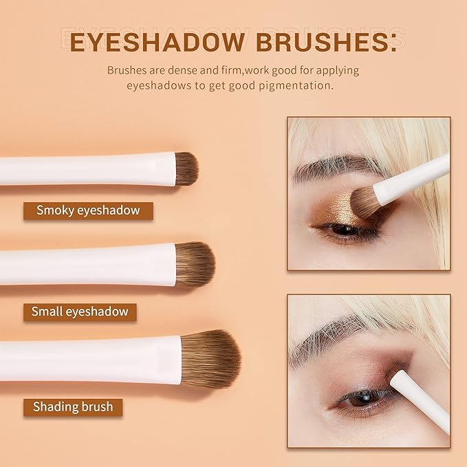 Jessup Precision Makeup Brushes 10Pcs Eye Makeup Brush Set Premium Synthetic Eyeshadow Concealer Eyeliner Eyebrow Blending Highlight Brush, Light Grey T330