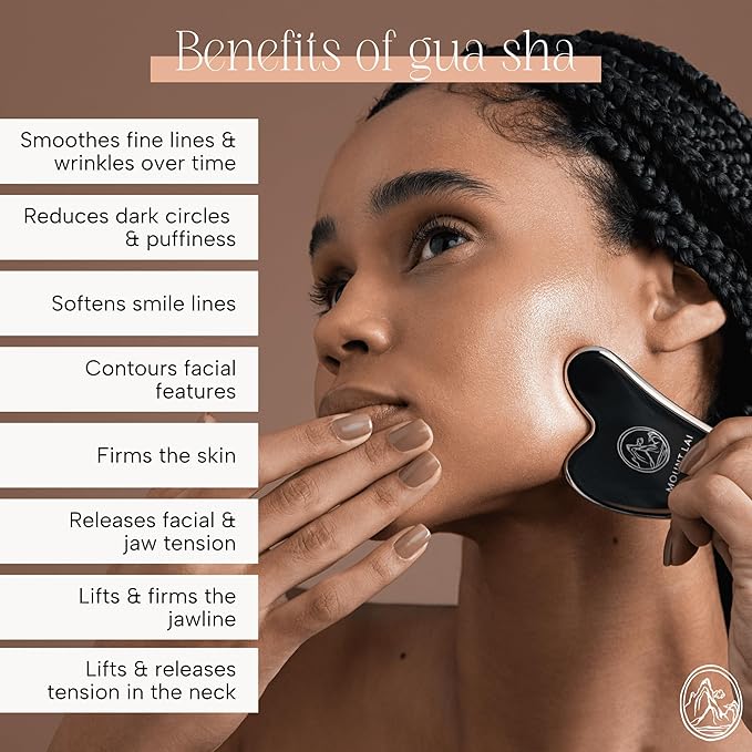 Mount Lai Stainless Steel Gua Sha Facial Tool – The Element of Refinement – Professional Grade Steel Face Sculpting Tool for Lymphatic Drainage, Puffiness Reduction & Refined Results