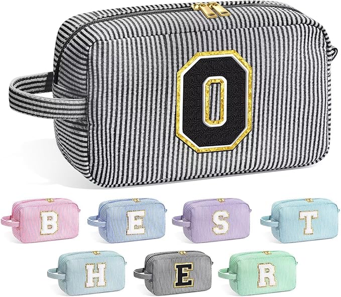 YOOLIFE Bridesmaid Proposal Gifts - Bridal Shower Gifts, Bridesmaid Gifts for Wedding Day, Initial Makeup Bags for Women O