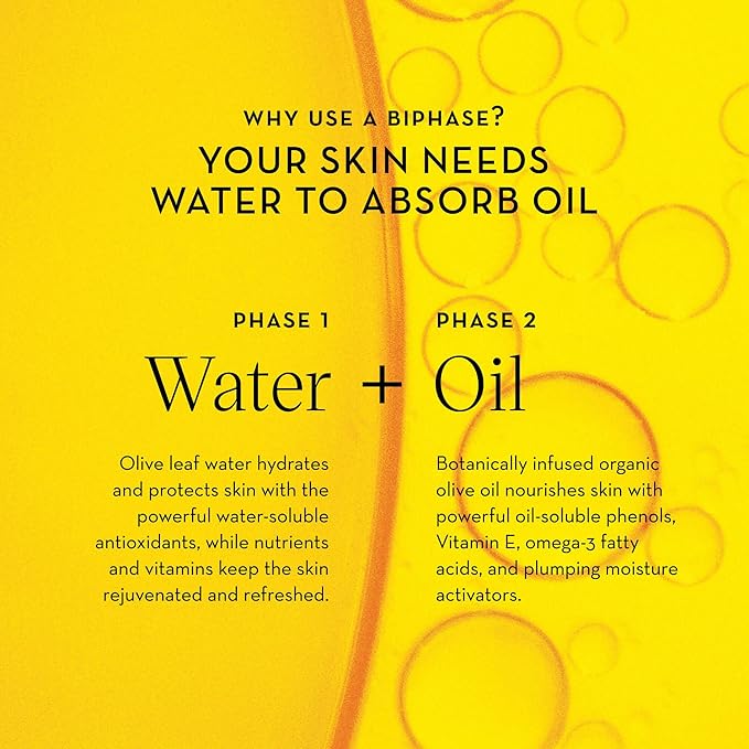 Furtuna Skin Biphase Moisturizing Oil - Hydrating, Plumping & Protecting Face, Neck, and Decollete Oil, Vegan & Cruelty-Free, Organic Olive Oil-Infused, 30ml