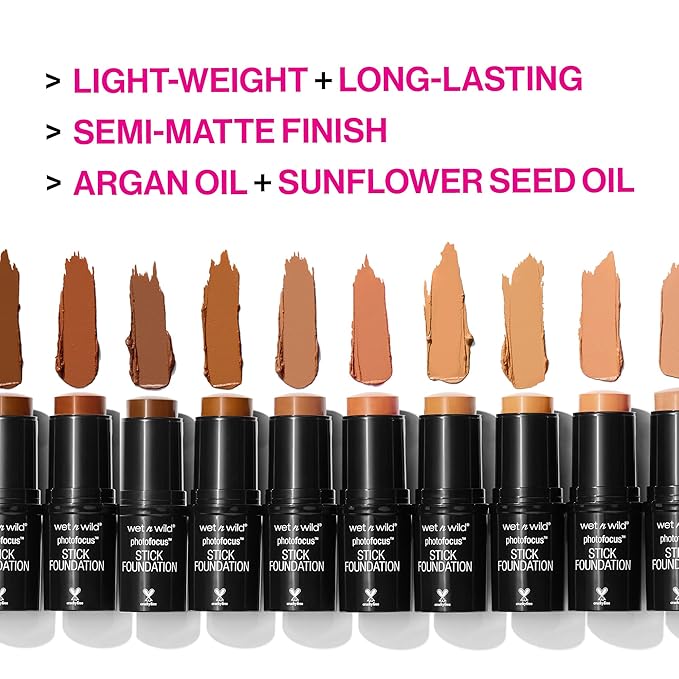 wet n wild Photo Focus Matte Foundation Stick Makeup, Classic Ivory | Vegan & Cruelty-Free