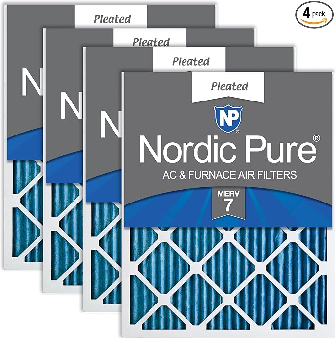 Nordic Pure 16x20x1 Pleated MERV 7 Air Filters 4 Pack by NordicPure