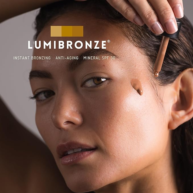 LUMIBRONZE® SPF 30 Tinted Serum for Face – Bronzing Drops with Niacinamide, Hyaluronic Acid & Zinc Oxide – Hydrating Tinted Face Serum for Bronzed Glow – Lightweight, Non-Greasy, Reef-Safe – 50ml