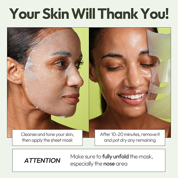LAPCOS Aloe Sheet Mask, Daily Face Mask with Cucumber and Aloe Gel to Calm and Moisturize Skin, Korean Beauty Favorite, 5-Pack