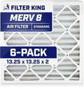 Filter King 13.25x13.25x2 Air Filter | 6-PACK | MERV 8 HVAC Pleated A/C Furnace by FilterKing