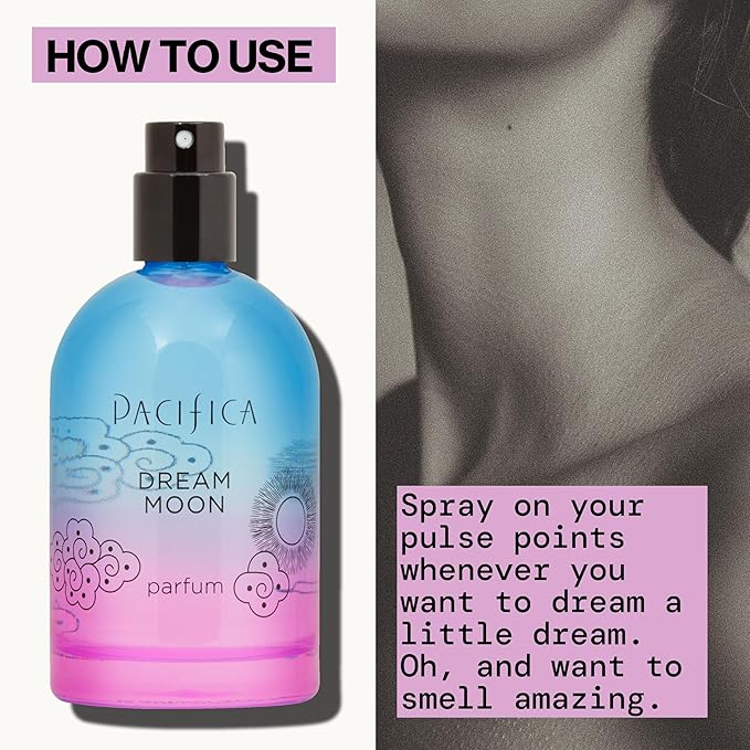 Pacifica Dream Moon Spray Perfume 2 fl oz – Bergamot, Pink Rose, Vanilla, Sandalwood & Patchouli – Clean, Vegan & Cruelty-Free Natural Perfume
