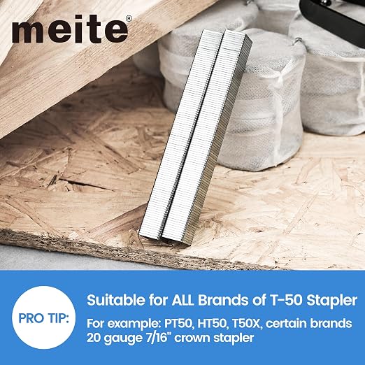 meite T-50 Staple Gun Staples, 1/2 Inch Heavy Duty Staples, Galvanized 20 Gauge - Image 4