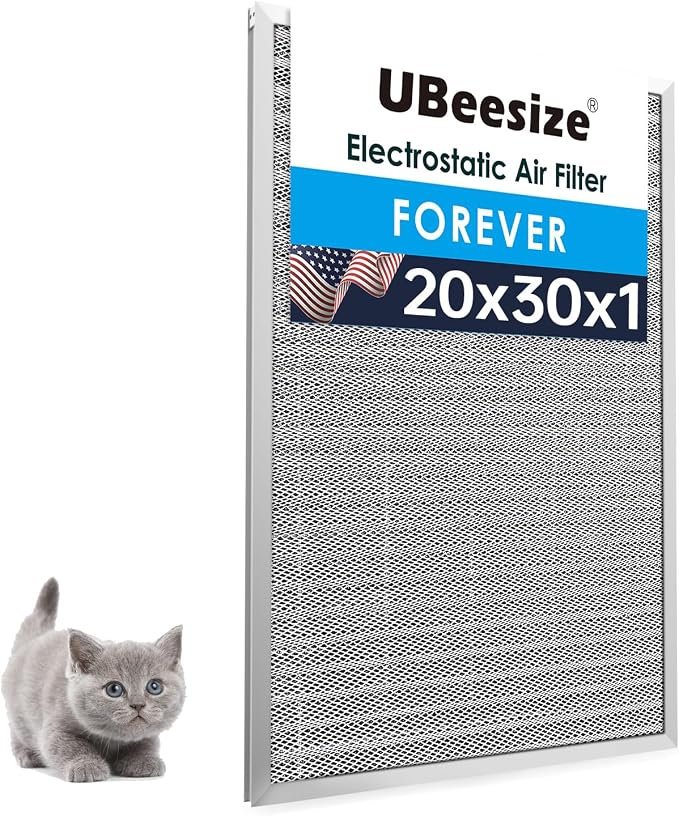 UBeesize 20x30x1 Reusable Electrostatic Air Filter HVAC AC Furnace Filter by UBeesize