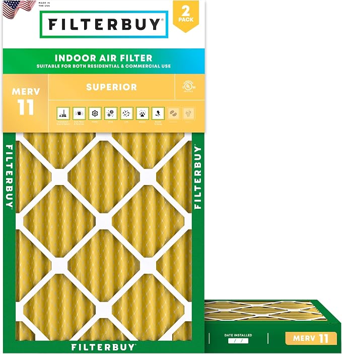 Filterbuy 15x30x2 Air Filter MERV 11 Superior Pet & Allergy Defense, by Filterbuy