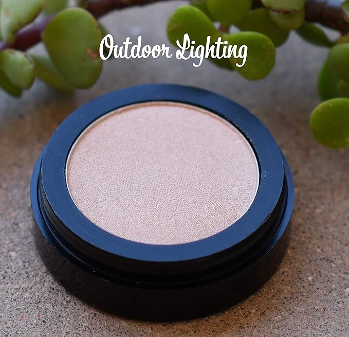 Champagne Frost Golden Glow Shimmering Shimmer Pressed Powder Single Vegan Eyeshadow; Talc, Paraben & Cruelty Free
