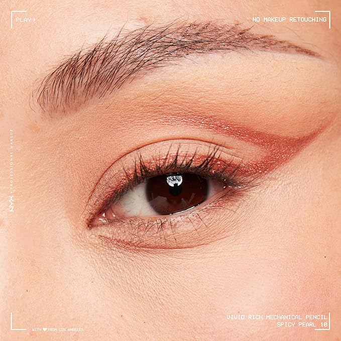 NYX Professional Makeup Mechanical Eye Pencil, Vivid Rich Mechanical, Creamy Retractable Eyeliner - Spicy Pearl, Bronze Eyeliner